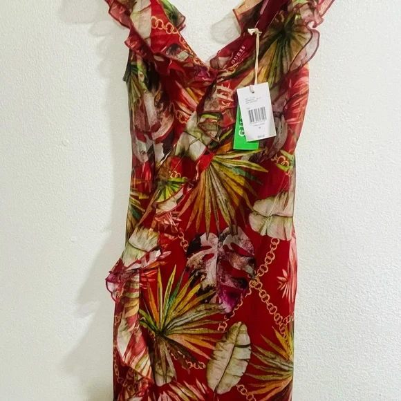 Guess Red Floral Maxi Dress - Picture 2 of 10